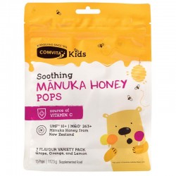 Comvita Kids Soothing 15 Pops Manuka Honey 康维他 儿童蜂蜜糖棒棒糖3种口味 15粒【保质期2028/04】 Comvita Kids Soothing 15 Pops Manuka Honey 康维他 儿童蜂蜜糖棒棒糖3种口味 15粒【保质期2028/04】