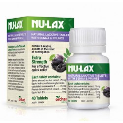 Nulax Natural Laxative Tablets with Senna and Prunes 40 Tablets 乐康片乐康膏片剂加强版西梅味40粒【保质期2026/12】 Nulax Natural Laxative Tablets with Senna and Prunes 40 Tablets 乐康片乐康膏片剂加强版西梅味40粒【保质期2026/12】