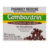 	Combantrin Threadworm Chocolate Squares 24 Pack Combantrin成人儿童打虫驱虫巧克力 24块【保质期2027/09】