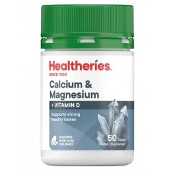 Healtheries Calcium + Magnesium with Vit D 50 Tablets 贺寿利钙+镁+VD 50片【保质期2027/11】 Healtheries Calcium + Magnesium with Vit D 50 Tablets 贺寿利钙+镁+VD 50片【保质期2027/11】