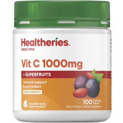 Healtheries Vit C 1000mg with Superfruits 贺寿利维c+超级水果 1000mg 100片【保质期2028/09】