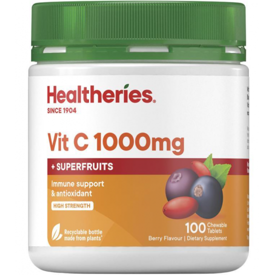 Healtheries Vit C 1000mg with Superfruits 贺寿利维c+超级水果 1000mg 100片【保质期2028/09】