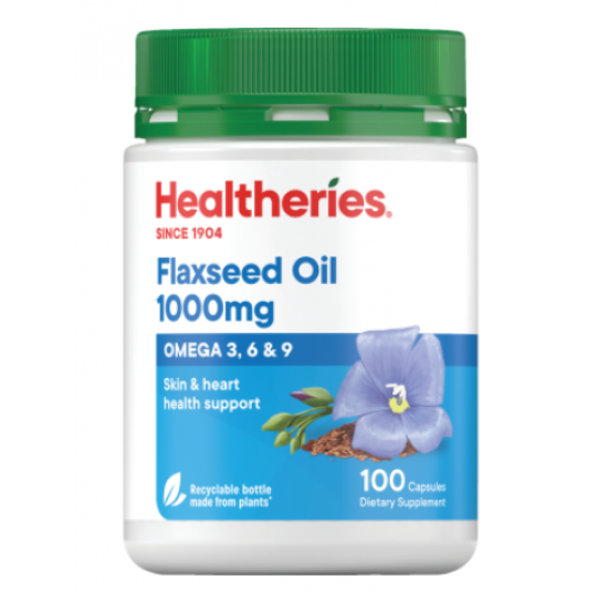 Healtheries Flaxseed Oil 贺寿利亚麻籽油1000mg 100粒【保质期2029/08】