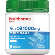 Healtheries Fish Oil 1000mg 200 Capsules 贺寿利鱼油1000mg 200粒【保质期2027/08】