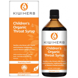 Kiwiherb 百里香+有机草本麦卢卡蜂蜜 婴幼儿童润喉宁 200ml  舒缓咽喉肿痛【保质期2027/05】