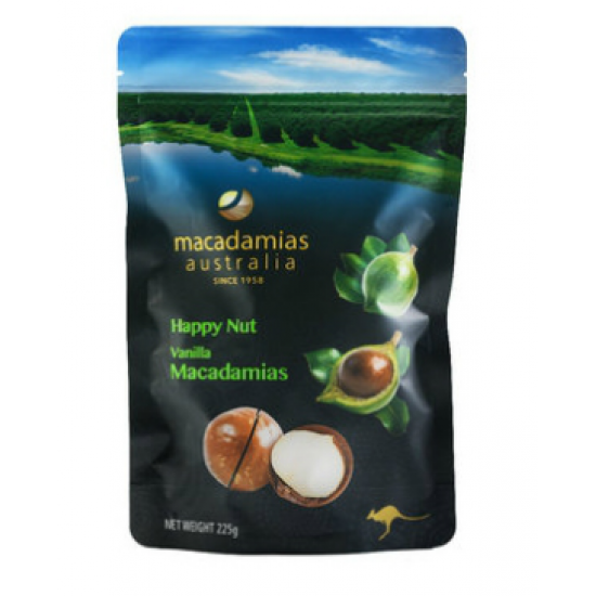 Macadamias Happy Nut Vanilla 225g 澳洲快乐烤坚果-香草味 225g 【保质期2024/07】