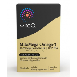 MitoQ 92% EPA Omega-3 高含量EPA鱼油+维D,K2&维E 60粒【保质期2028/12】