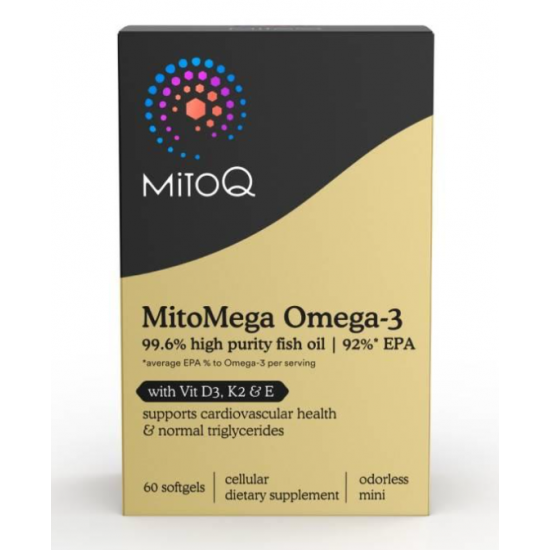 MitoQ 92% EPA Omega-3 高含量EPA鱼油+维D,K2&维E 60粒【保质期2028/12】