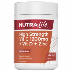 Nutra Life Vit C +VD+Zinc 纽乐维C咀嚼片+VD+锌 1200mg 120片【保质期2028/08】