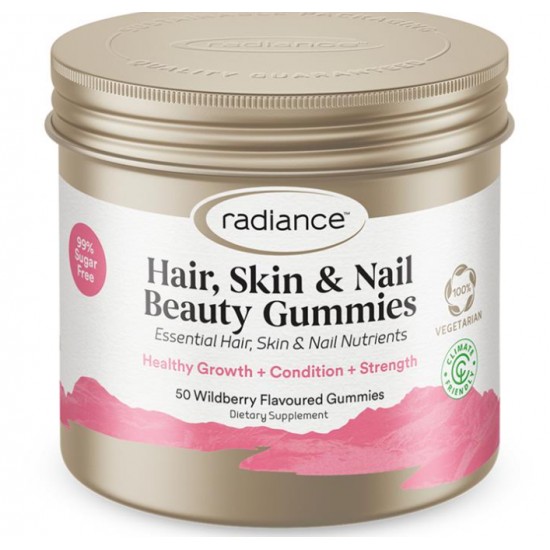 Radiance Beauty Gummies Hair Nails 美发、护肤、美甲胶原蛋白软糖 99%sugar free 50粒【保质期2027/05】