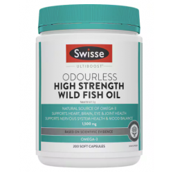 Swisse odourless High Strength Wild Fish Oil 鱼油无腥味深海1500mg 200粒【保质期2028/03】