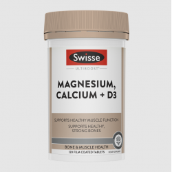 Swisse Ultiboost Magnesium, Calcium + D3 柠檬酸钙镁D3片 120片【保质期2028/07】