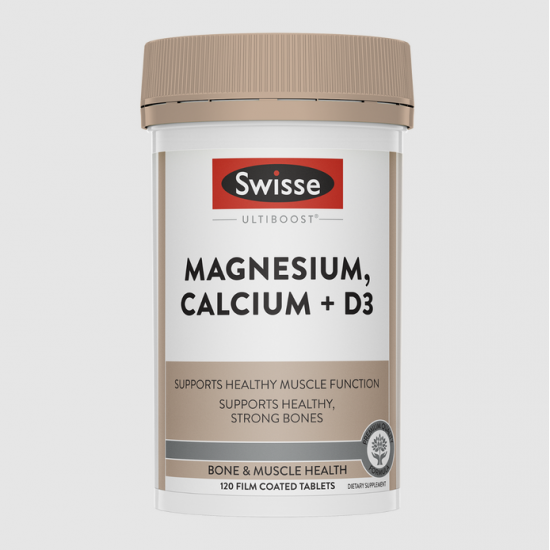 Swisse Ultiboost Magnesium, Calcium + D3 柠檬酸钙镁D3片 120片【保质期2028/07】