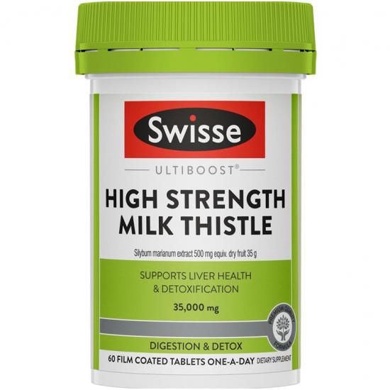 Swisse Ultiboost High Strength Milk Thistle 高浓度奶蓟草护肝片 35000mg 60片【保质期2028/11】
