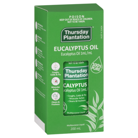 Thursday Plantation 100% Pure Eucalyptus Oil 200ml 星期四桉树精油 200ml【保质期2026/04】