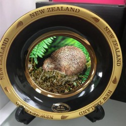 Hallifax Plate 15cm kiwi gold kiwi鸟纪念盘 Hallifax Plate 15cm kiwi gold kiwi鸟纪念盘